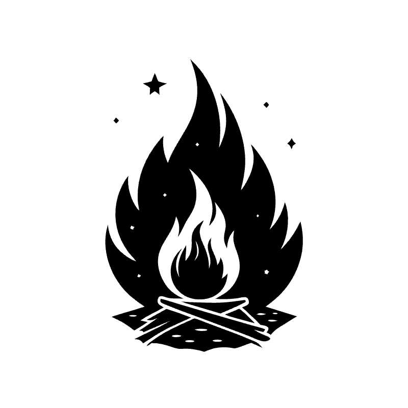 Enchanting Campfire Vector Icon Perfect for Travel Blogs and Outdoor Designs