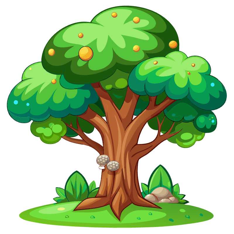 Enchanting Cartoon Game Tree Vector - Perfect for Digital Landscapes