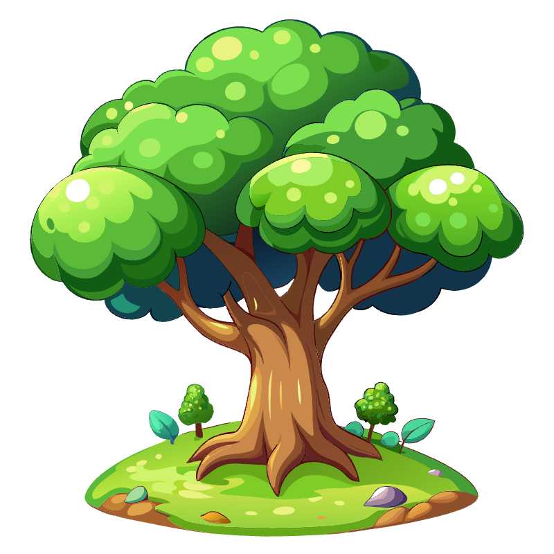 Enchanting Cartoon Game Tree Vector Perfect for Vibrant 2D Landscapes