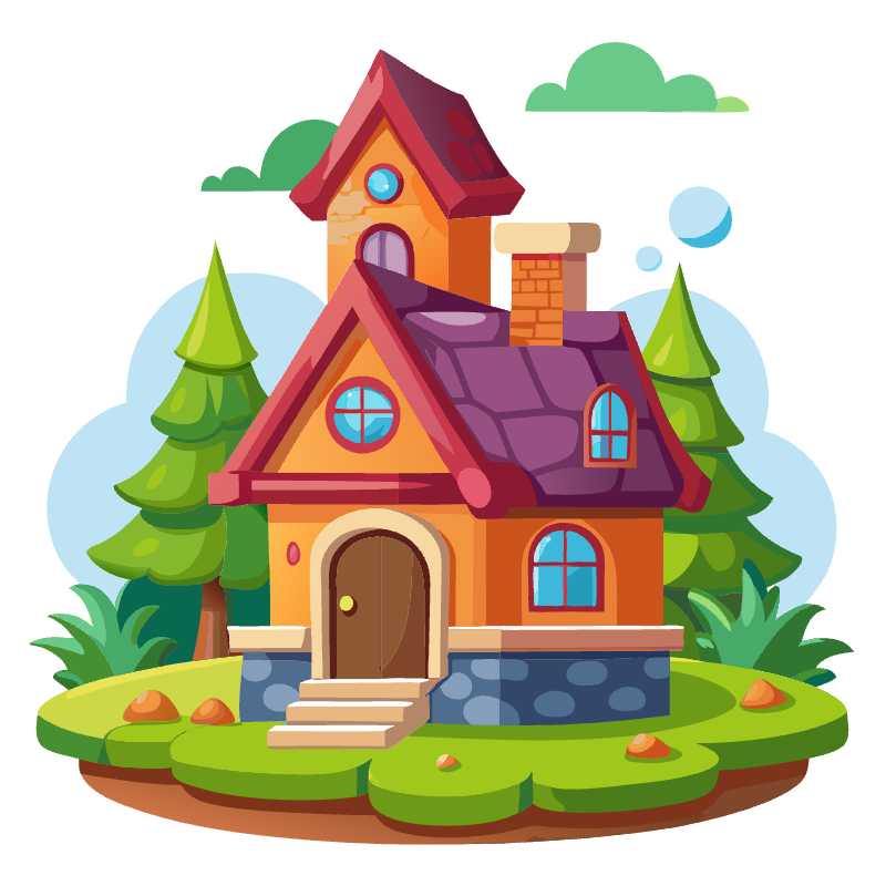 Enchanting Cartoon House Vector for Game Developers