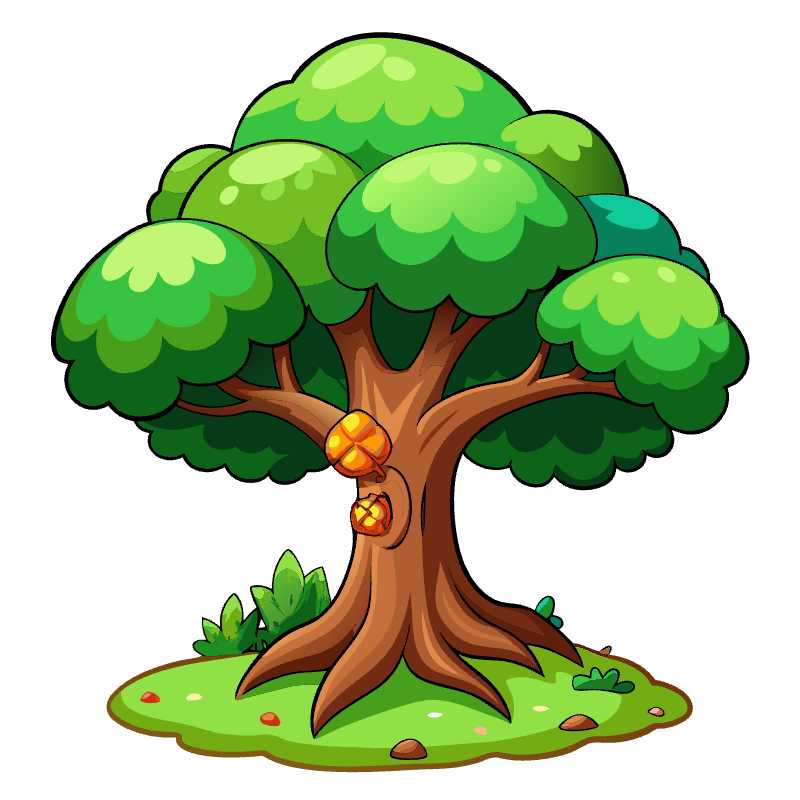 Enchanting Cartoon Style Tree Vector for Game Design Download