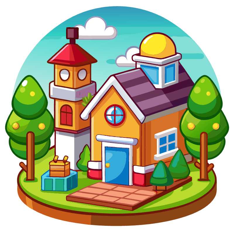 Enhance Your Farm Game with Charming 2D Cartoon House Vector Graphics