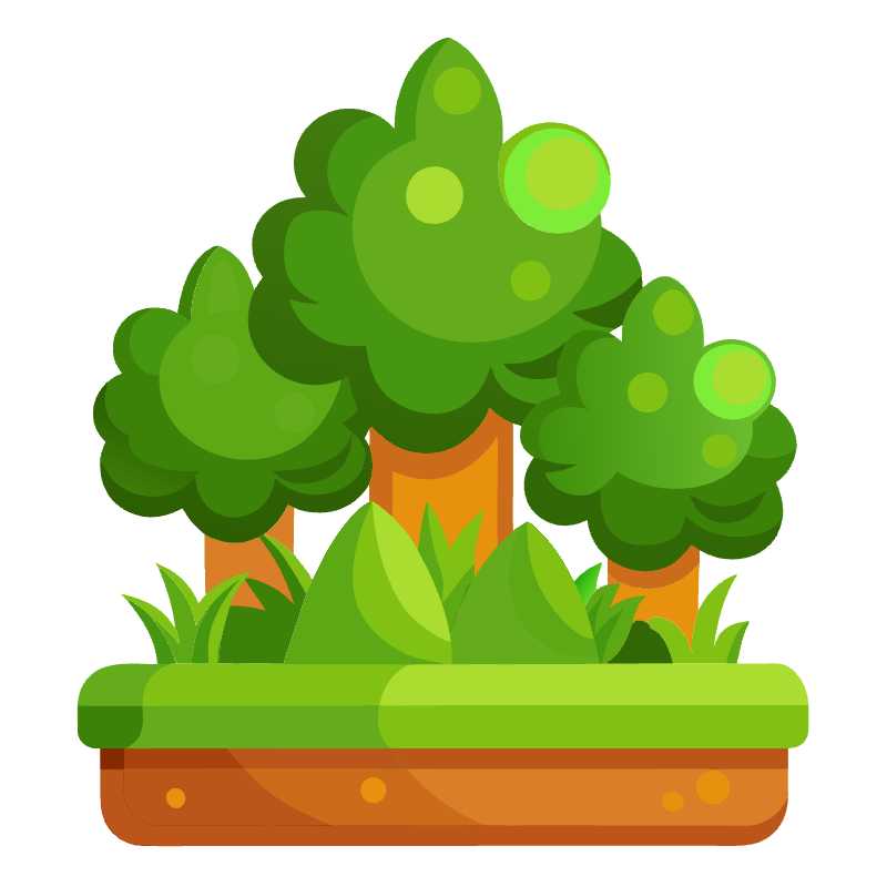 Enhance Your Game Design with Customizable 2D Cartoon Bushes Vector Graphics