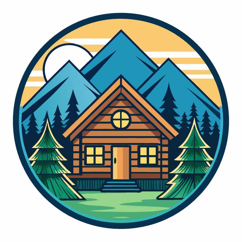 Enhance Your Travel Brand with Our Customizable Log Cabin Vector Logo