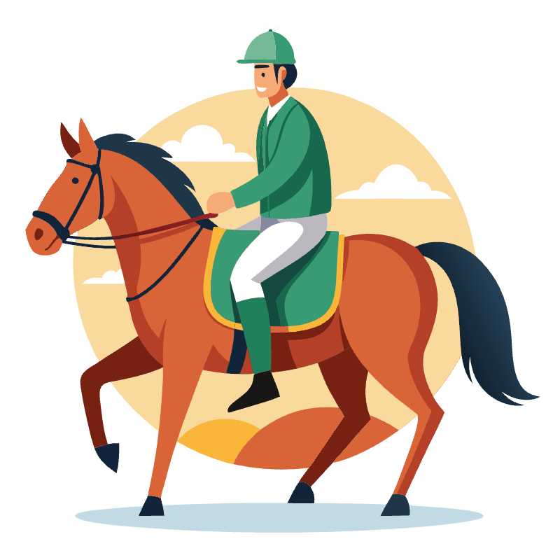 Equestrian Adventure Awaits with Editable Vector Graphic of Man Riding Horse