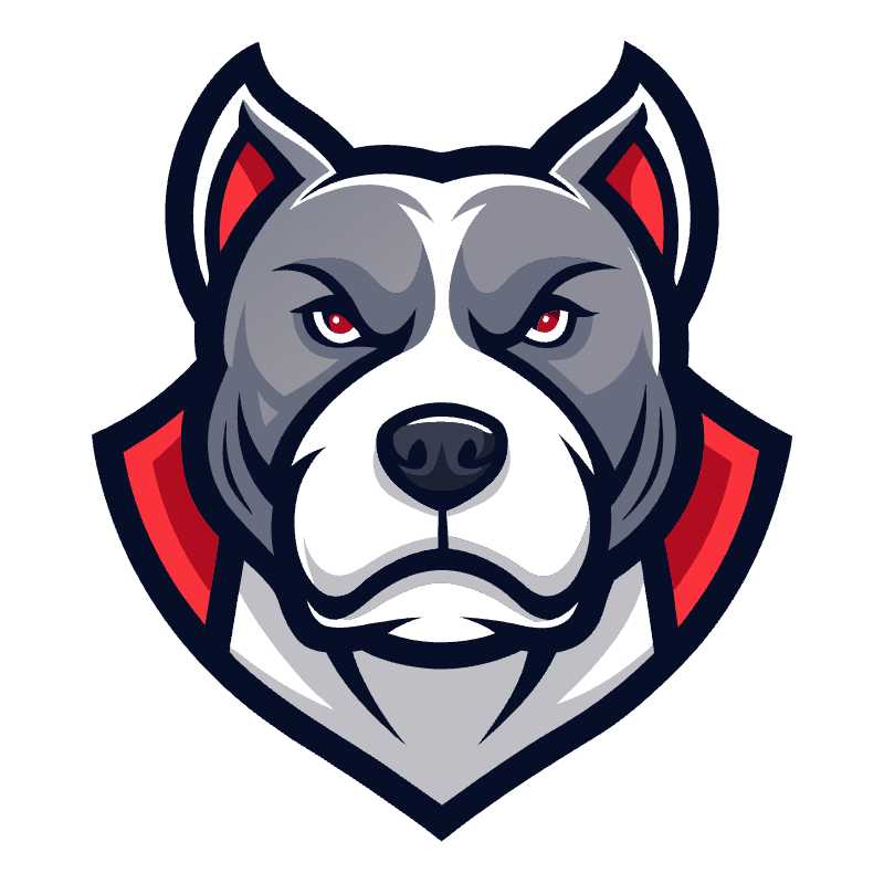 Fierce Pitbull Mascot Logo for Sports Teams and Apparel Brands