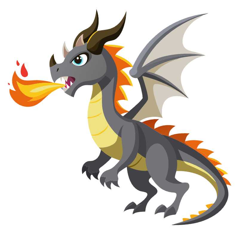 Fiery Dragon Vector Graphic for Fantasy Designs and Illustrations