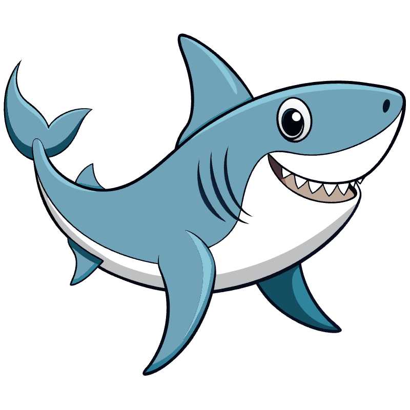 Friendly Shark Vector Icon Perfect for Creative Projects