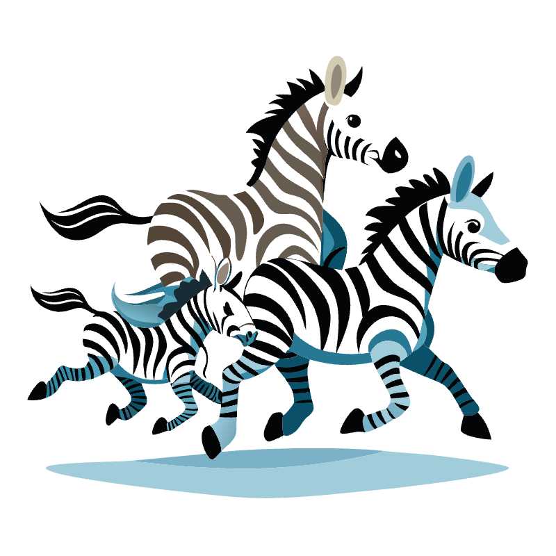 Galloping Zebras Vector SVG for Graphic Design and Illustration