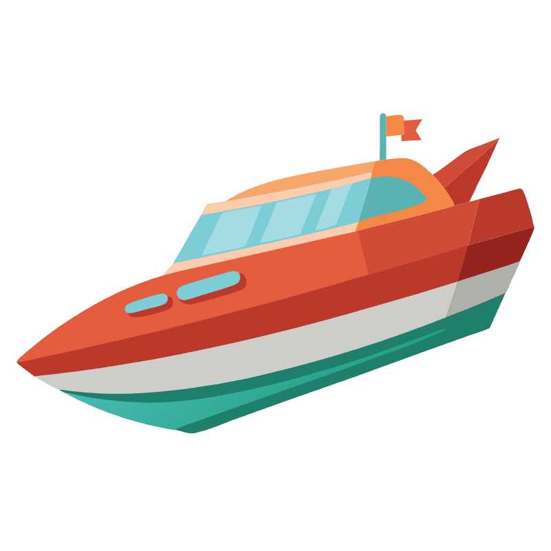 High-Speed Boat Vector Icon for Dynamic Design Projects