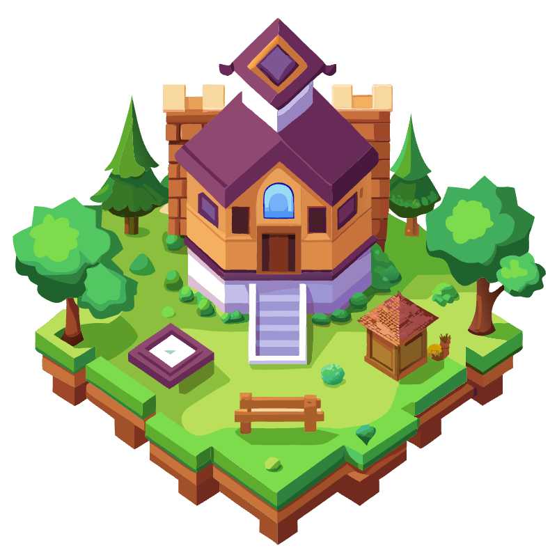 Isometric House Vector Graphic for Top-Down Games - Edit and Download