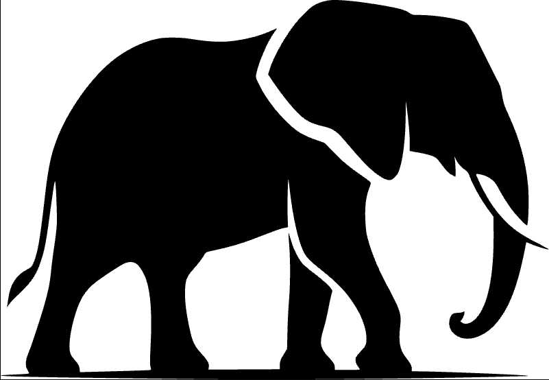 Majestic Elephant Graphic for Creative Projects Free Download and Editable with Vector Ink