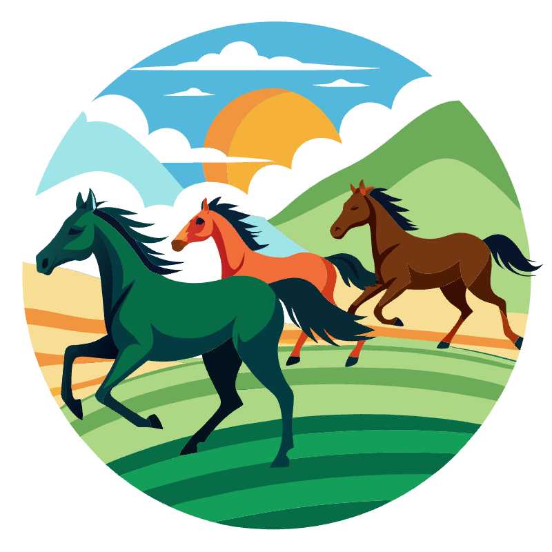 Majestic Horses Vector Illustration Perfect for Web Designs and Graphics Projects