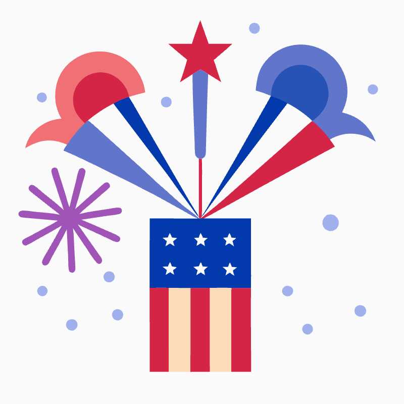 Patriotic Fireworks Vector Graphic Perfect for 4th of July Celebrations