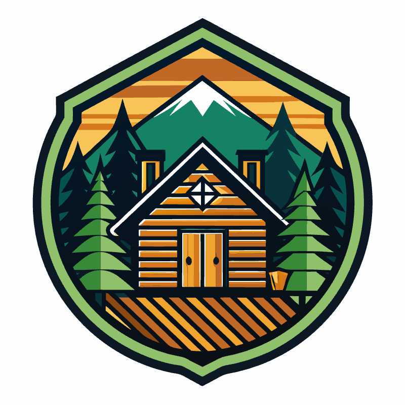 Rustic Log Cabin Logo Design Perfect for Travel and Outdoor Brands