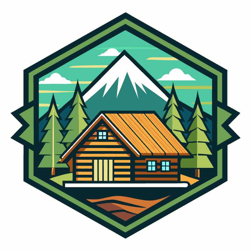 Rustic Log Cabin Logo Design for Cozy Travel Brands