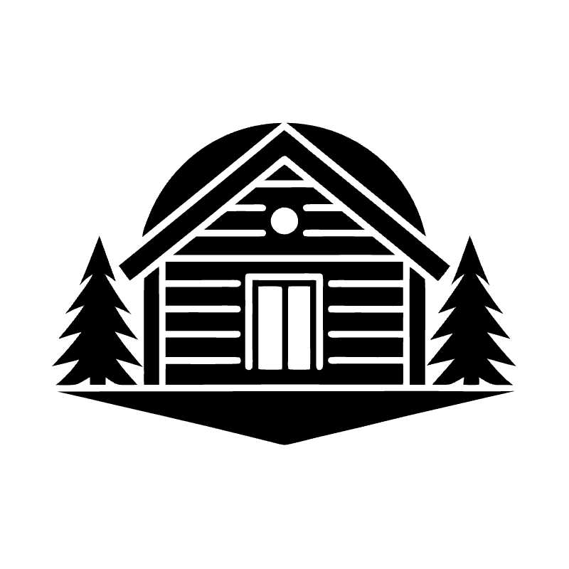 Rustic Log Cabin Vector Icon Perfect for Travel and Leisure Brands