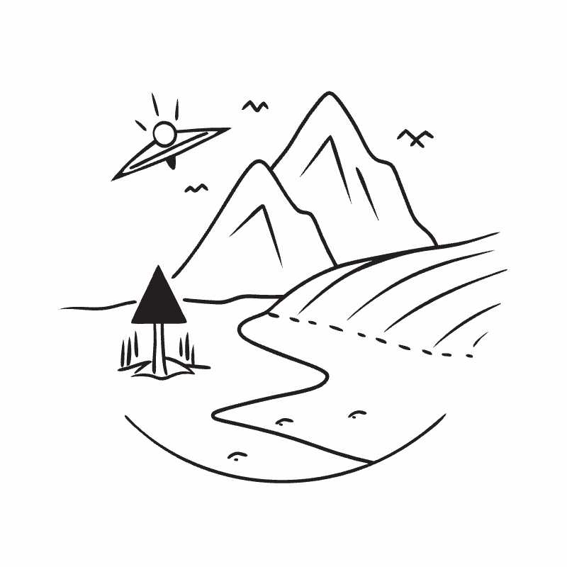 Scenic Mountain Adventure Vector Icon for Travel Enthusiasts