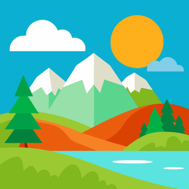 Scenic Mountain Landscape Vector Icon Perfect for Digital Projects