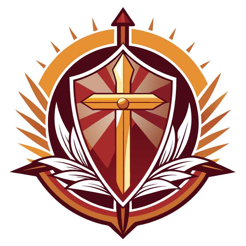 Shield and Sword Spiritual Emblem Vector Design for Modern Creators