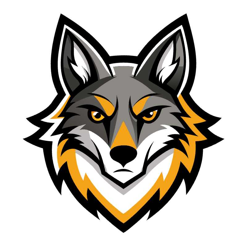 Sleek Coyote Head Vector Icon Perfect for Modern Branding and Sports Logos