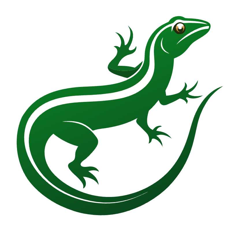 Sleek Green Lizard Vector Logo for Dynamic Branding