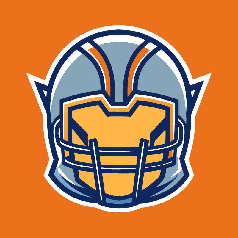 Sleek Line Art Football Helmet Vector for Sports Branding