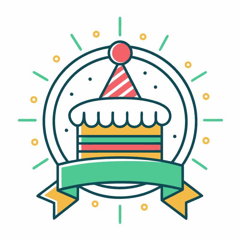 Sleek Line Style Birthday Logo for Festive Graphic Design Projects