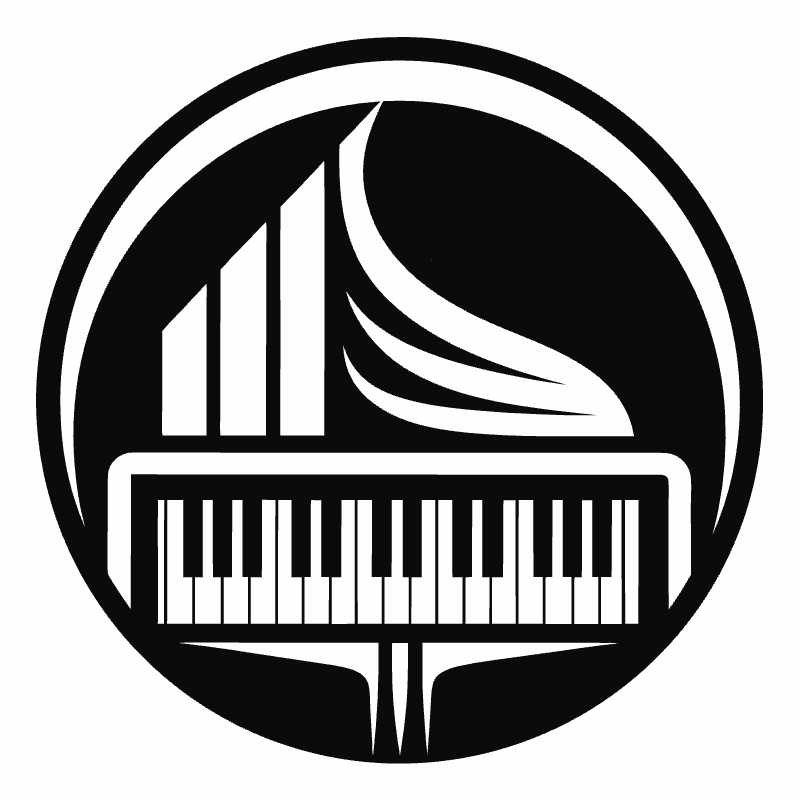 Sleek Line Style Piano Logo Vector for Modern Branding