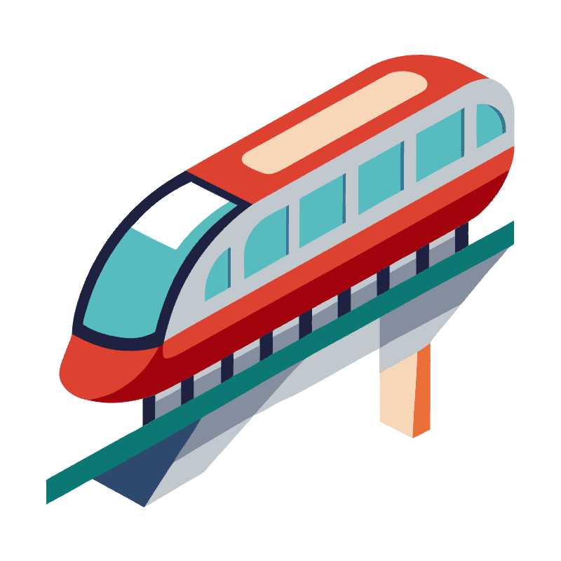 Sleek Monorail Vector Icon Perfect for Modern Transportation Designs