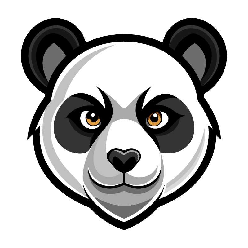 Sleek Panda Head Vector Icon Perfect for Modern Branding