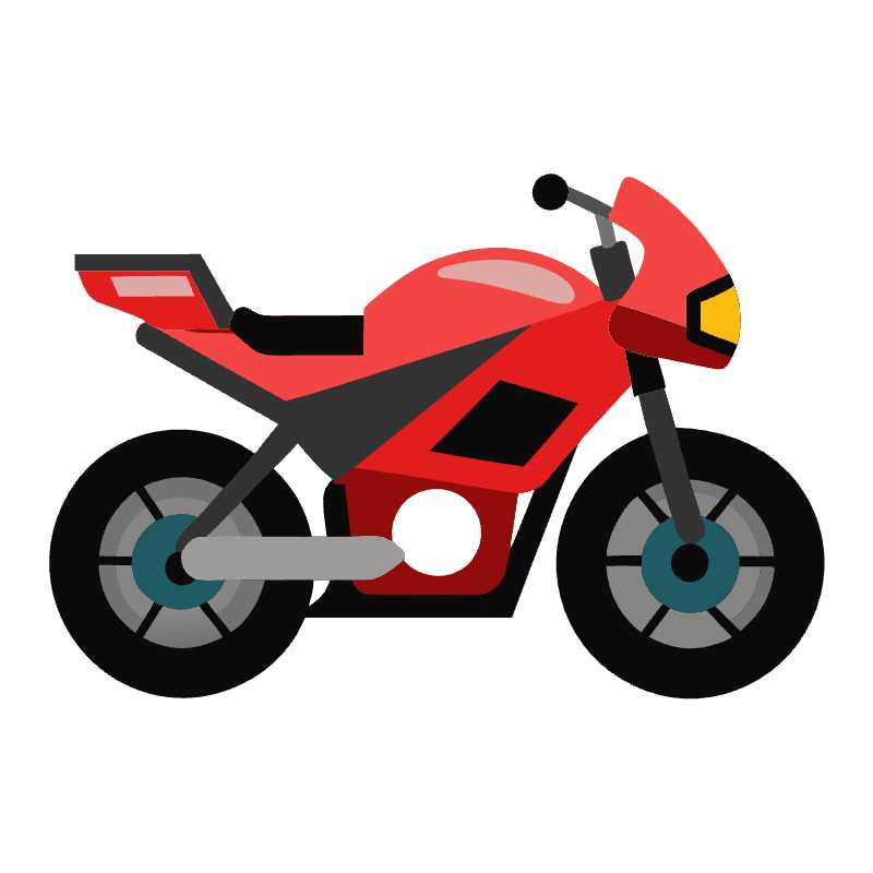 Sleek Red Motorcycle Vector Icon Perfect for High-Speed Design Projects