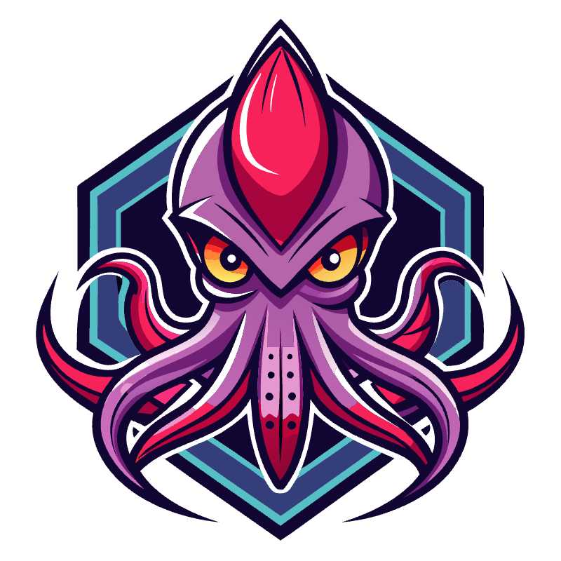 Sleek Squid Logo Design Perfect for Gaming and Esports Brands