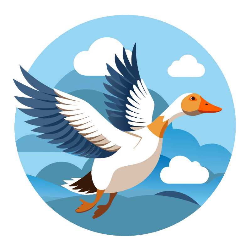 Soar to New Designs with Our Flying Goose Vector Graphic