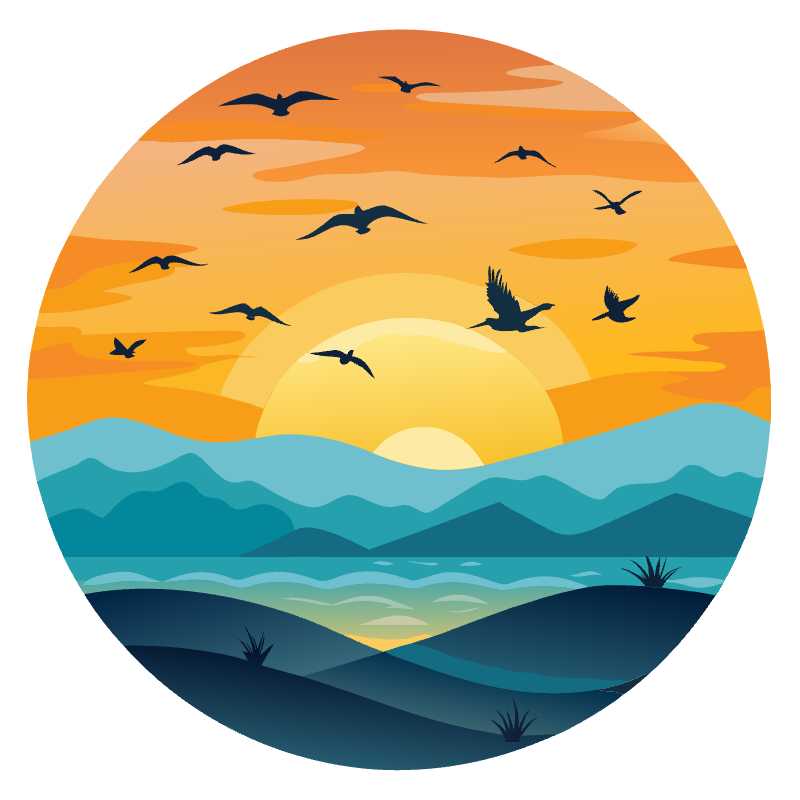 Soar to New Heights with Our Sunset Birds Vector Graphic