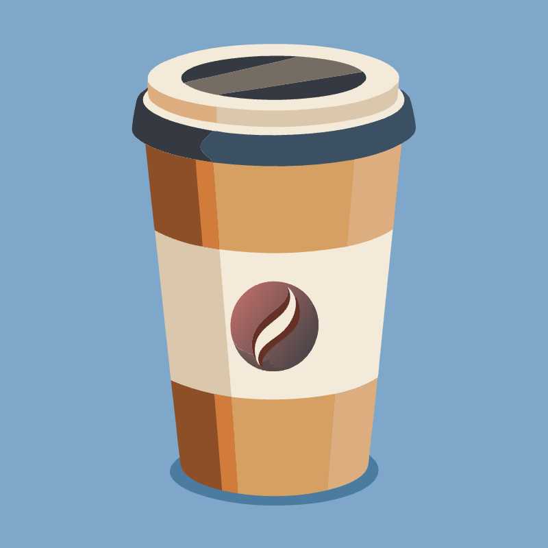 Stylish Paper Coffee Cup Vector Perfect for Cafe Branding Designs