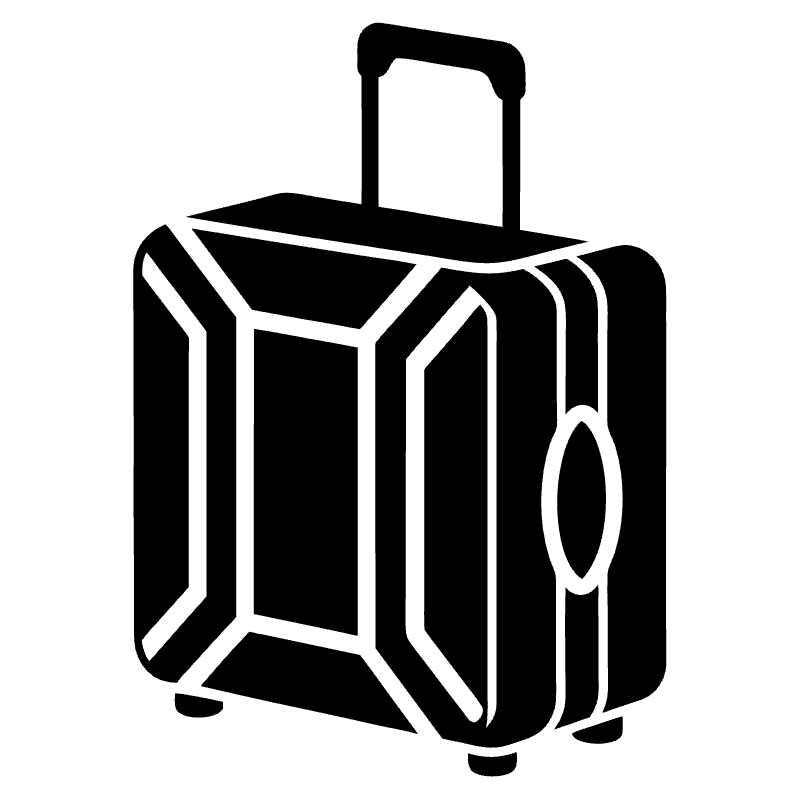 Stylish Travel Luggage Vector Icon for Jet-Setters and Globetrotters