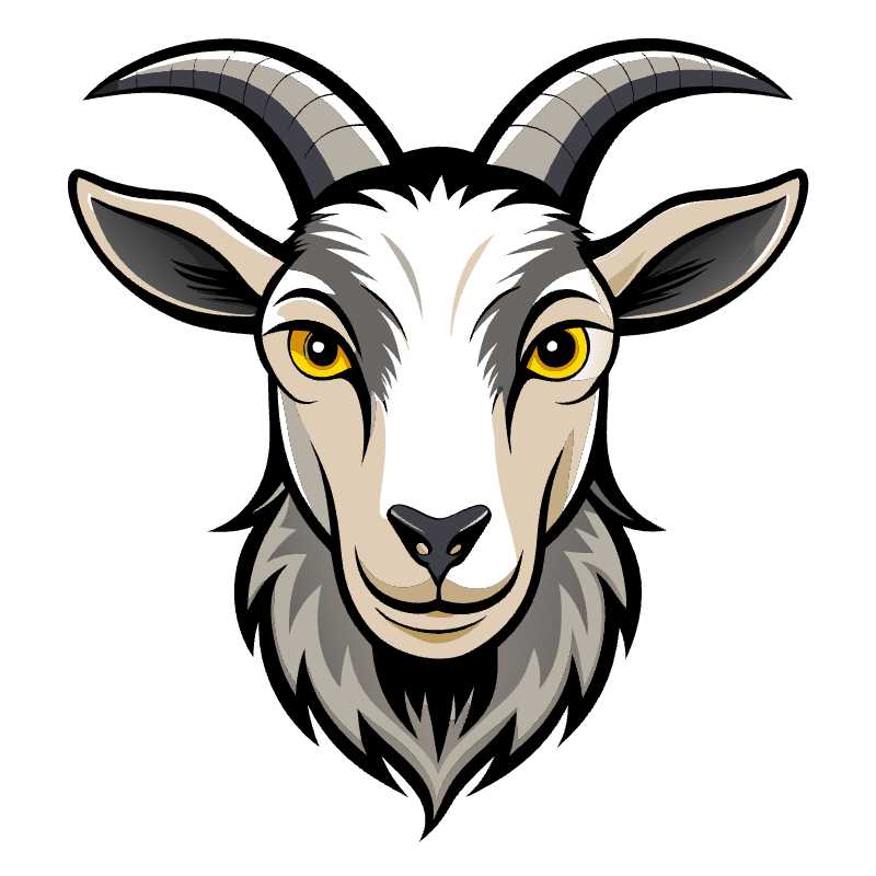 Stylized Goat Head Vector Icon for Modern Graphic Design Projects