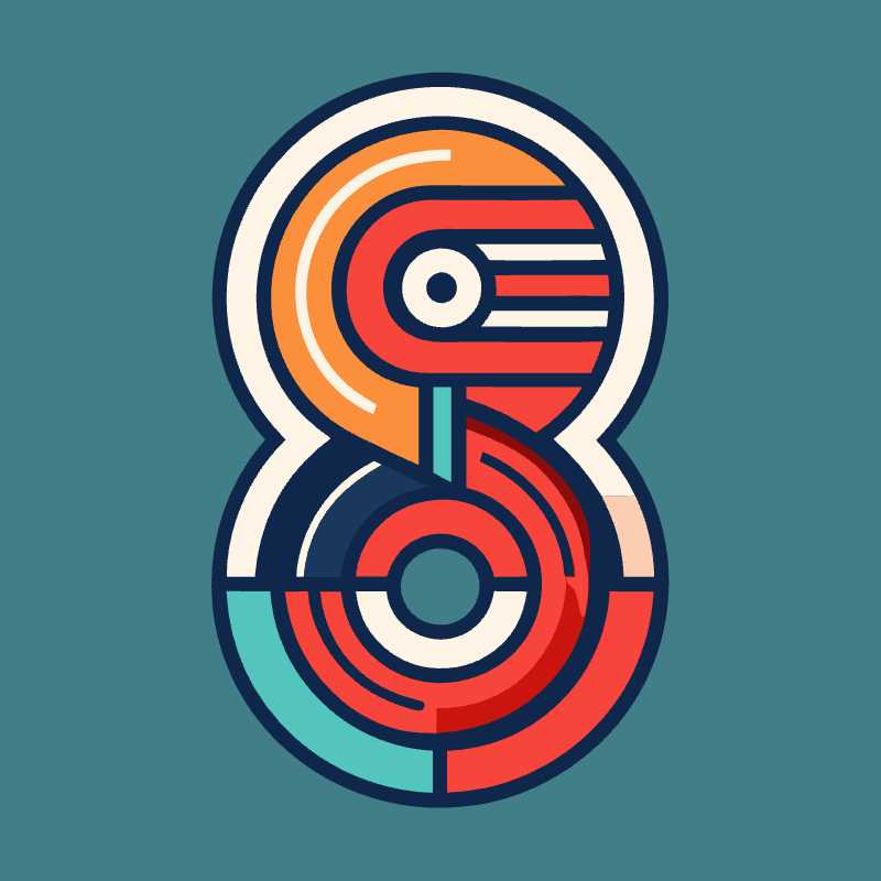 Stylized Number 8 Vector Icon for Modern Branding and Design