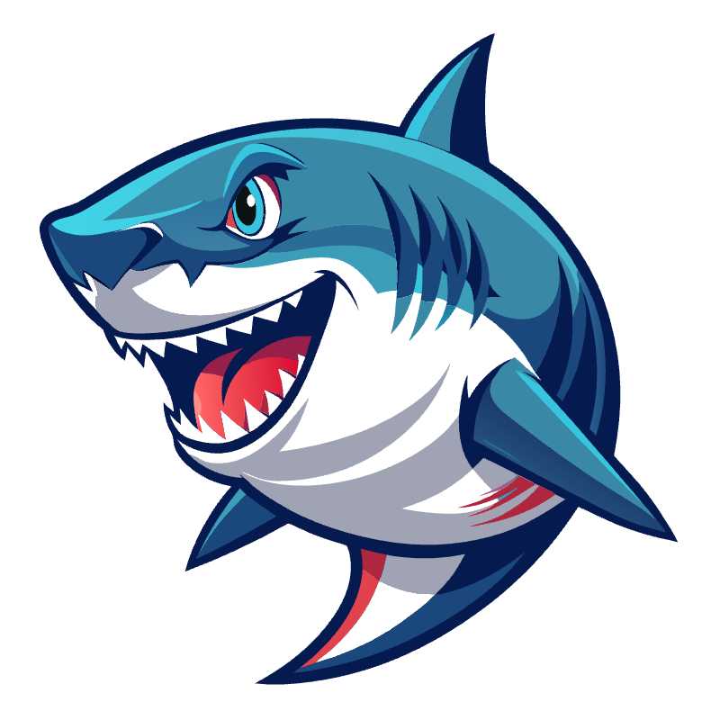 Stylized Shark Vector Art Ideal for Dynamic Designs and Branding