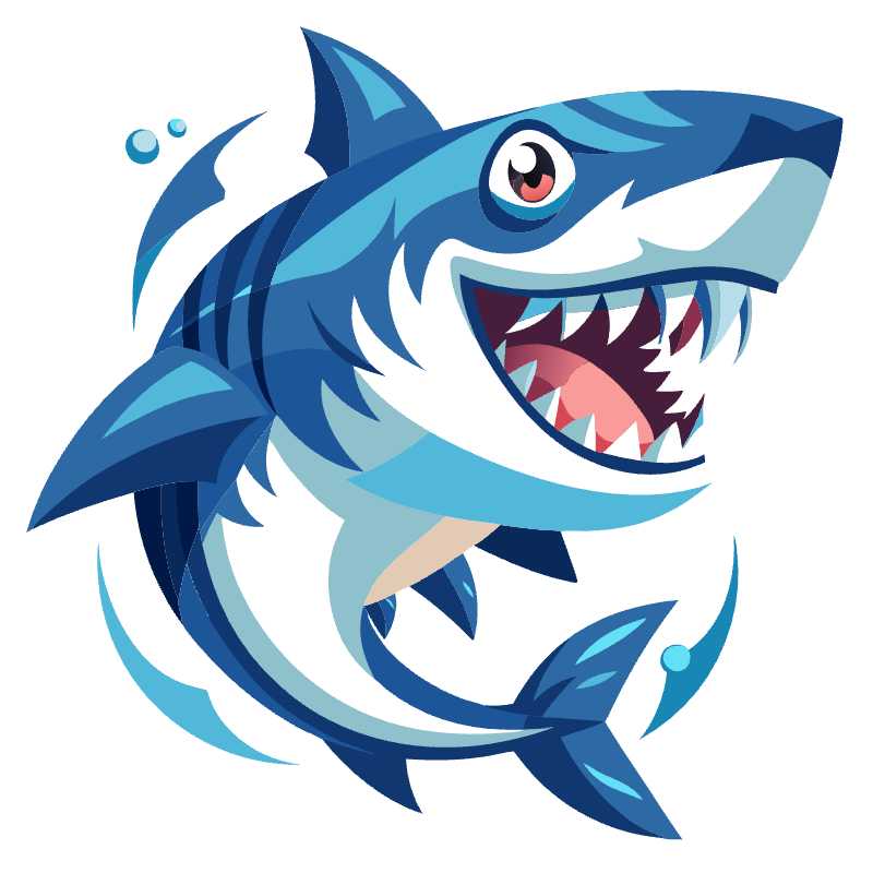 Stylized Shark Vector Graphic for Creative Projects and Designs