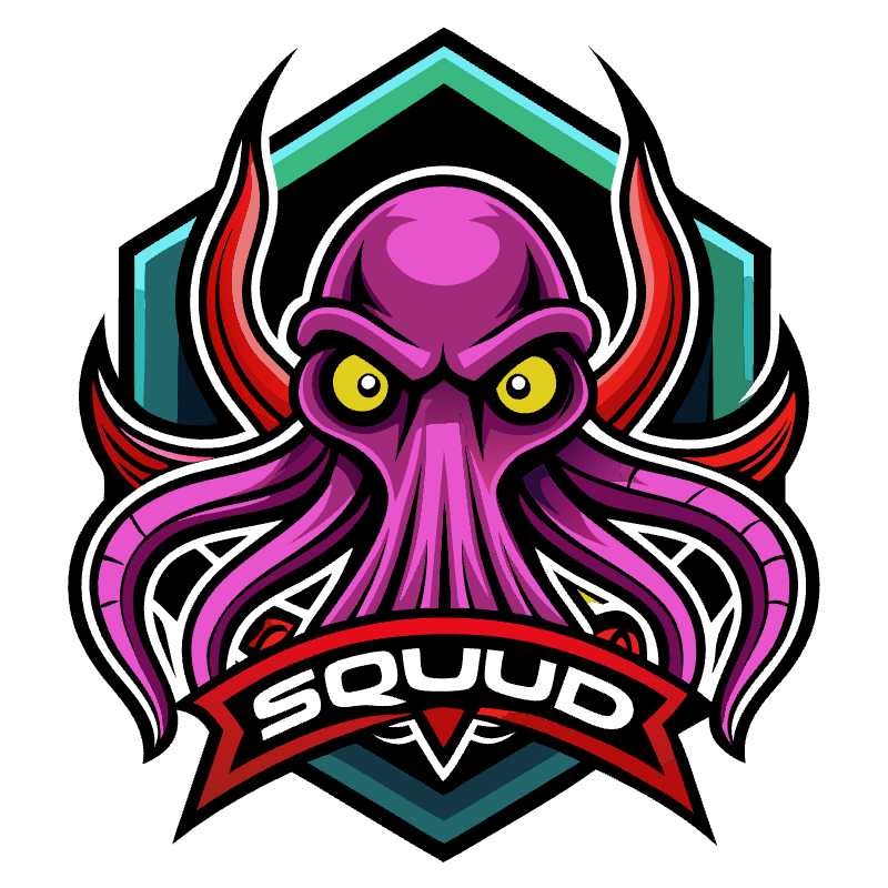 Stylized Squid Esports Logo for Game Teams and Content Creators