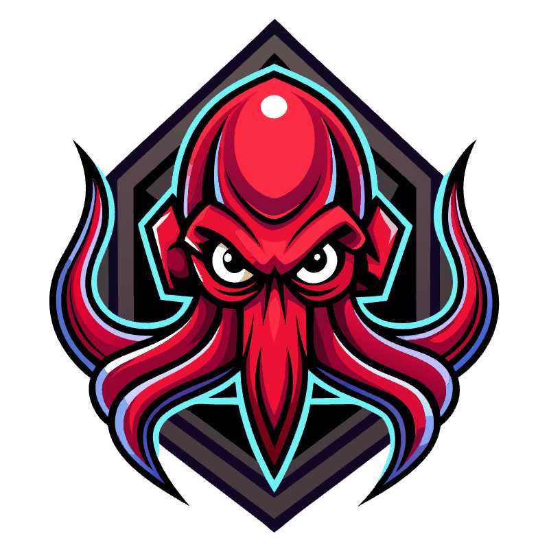 Stylized Squid Mascot Vector Icon Perfect for Gaming Logos and Apparel Design