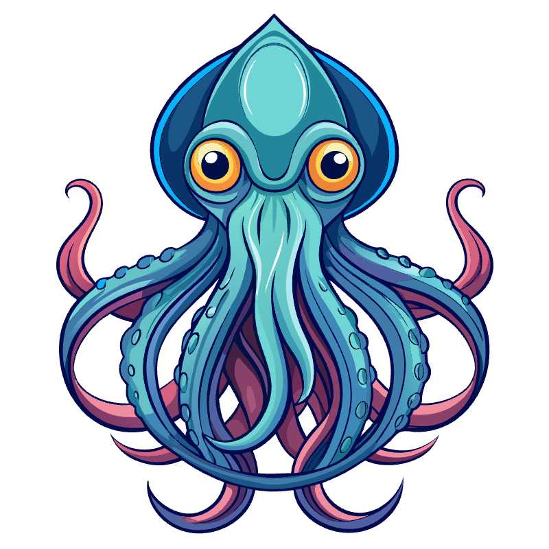 Stylized Squid Vector Illustration for Unique Design Projects