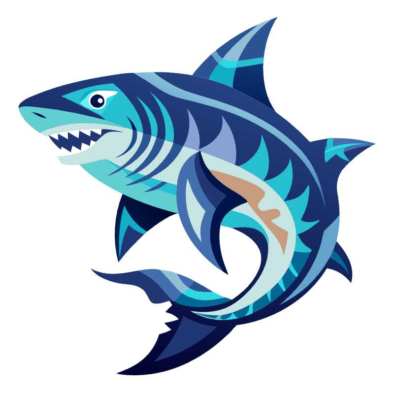 Stylized Vector Shark Design for Creative Projects