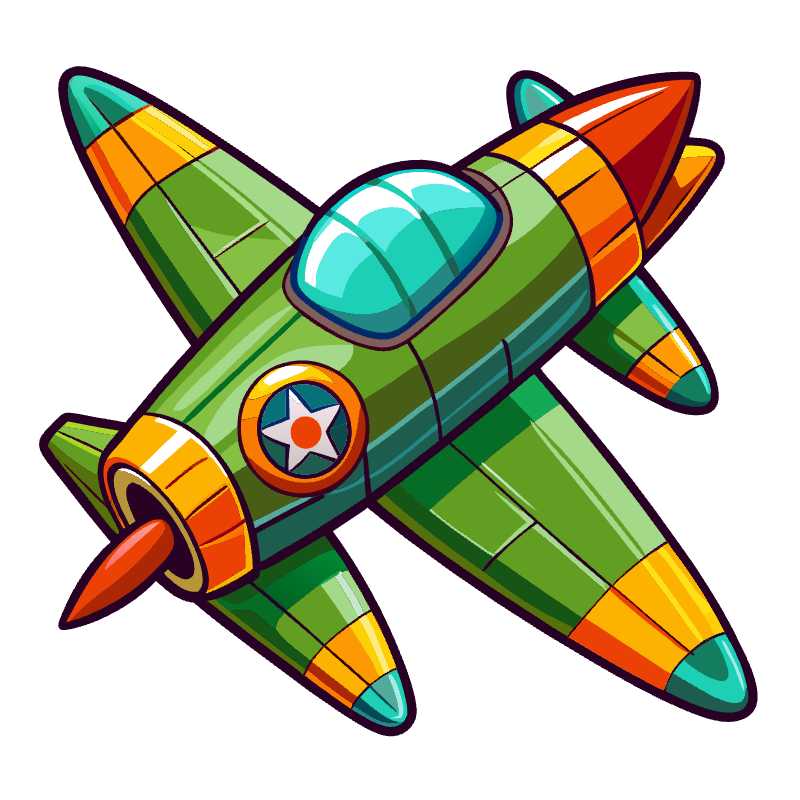 Top-Down Fighter Plane Vector Illustration for Engaging Game Design