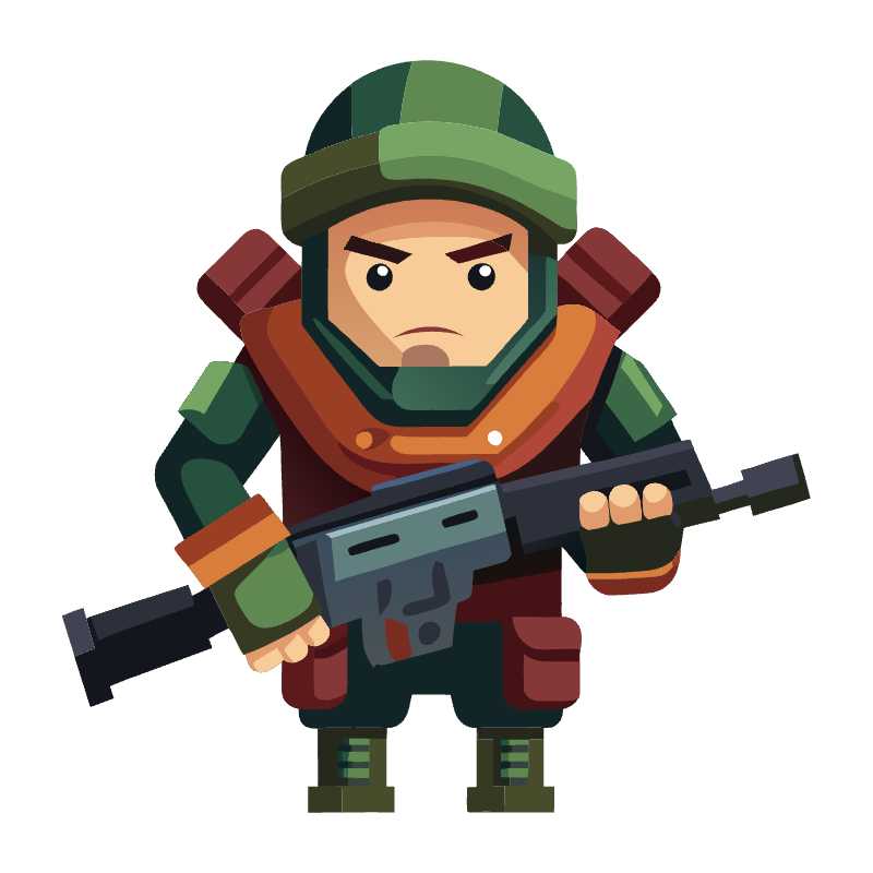 Top-Down Tactical Soldier Vector Graphic for Game Developers