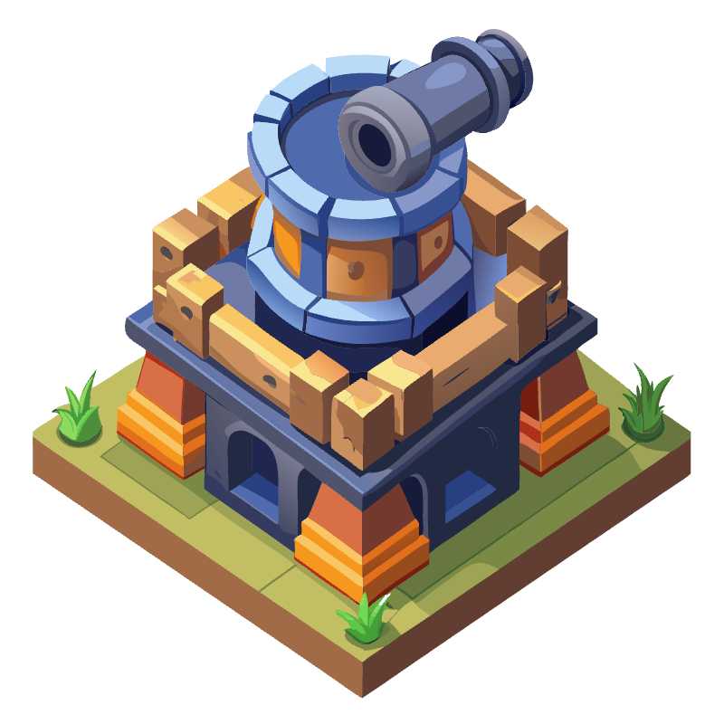 Unlock Your Game's Potential with Top-Down Tower Defense Cannon Graphics