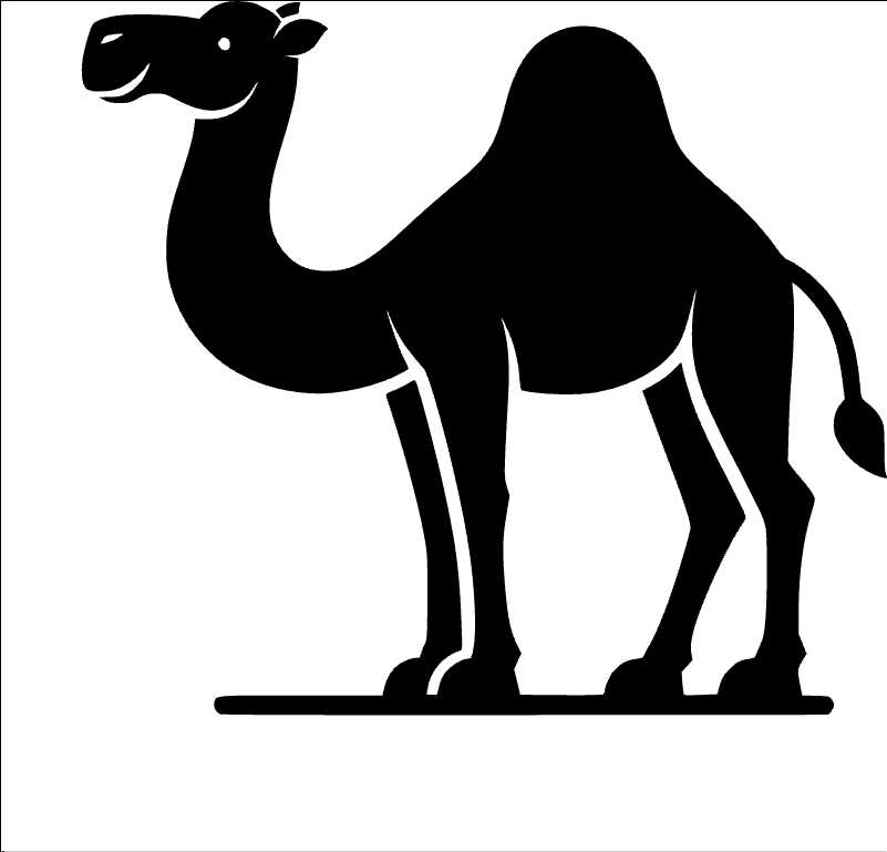 Versatile Camel Vector Graphic for Desert-Themed Designs