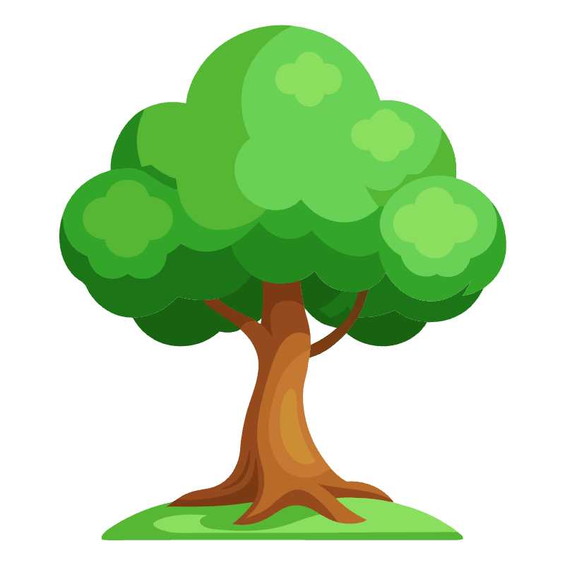 Vibrant 2D Cartoon Game Trees for Digital Download and Editing